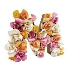 3d floral letter M