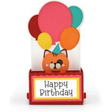 rectangle pop up card birthday cat