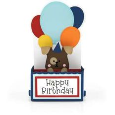 rectangle pop up card birthday dog