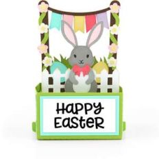 rectangle pop up card birthday easter bunny