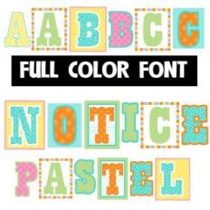 notice pastel color font