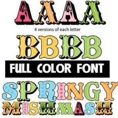 springy mishmash color font