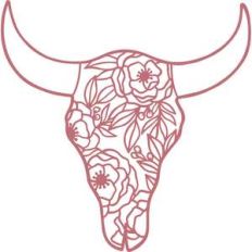 cow skull floral
