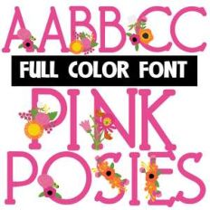 pink posies color font