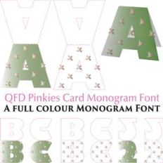 qfd pinkies monogram card colour font