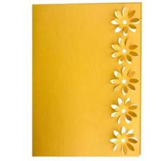 3d celandine flower lace edged card