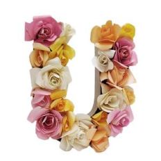 3d floral letter U
