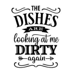 the dishes are looking at me