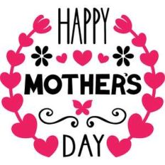 happy mothers day and circle flowers
