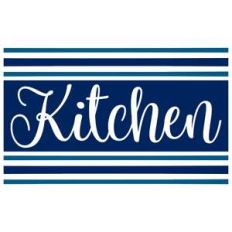 kitchen with ticking stripes