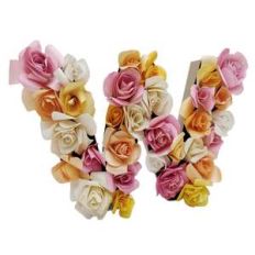 3d floral letter W