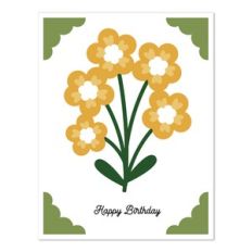 a2 insert card flower happy birthday