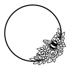 bee and flower circle frame