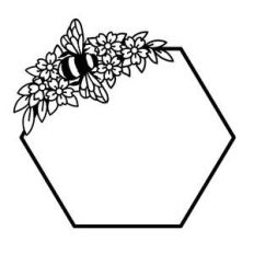 bee and flower honeycomb frame