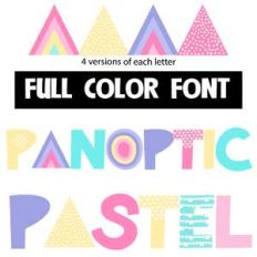 panoptic pastel color font