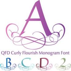 qfd curly flourish monogram font