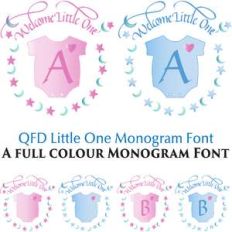 qfd little one color monogram font