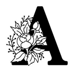 floral monogram letter A