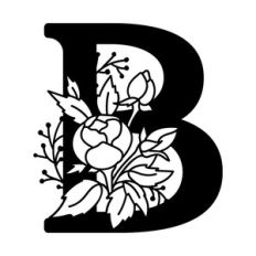 floral monogram letter B