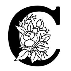 floral monogram letter C