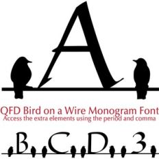 qfd bird on a wire monogram font