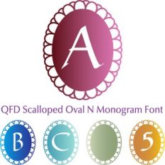 qfd scalloped oval monogram font