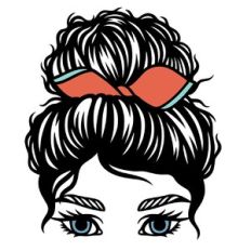 messy bun and bandana headband