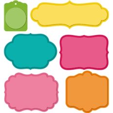 6 bracket labels with shadow