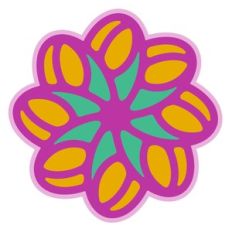 layered colored doily