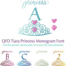 qfd tiara princess monogram font