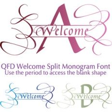 qfd welcome split monogram font