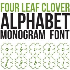 cg four leaf clover monogram