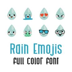 rain emojis - full color font