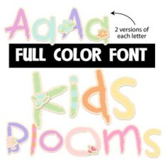 kids blooms color font