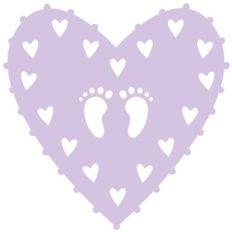 new baby footprint heart