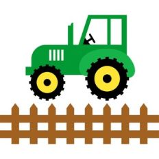 tractor and fence farm