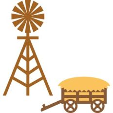 windmill and straw wagon farm