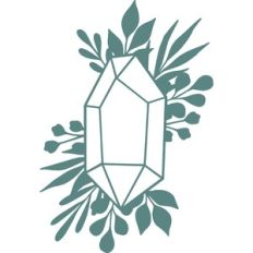 crystal with leaves