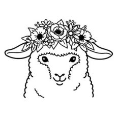 sheep with flower crown