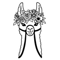 llama with flower crown