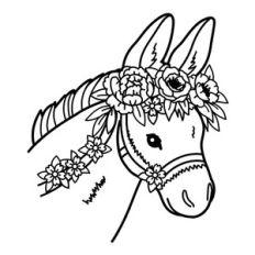donkey with flower crown