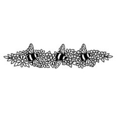 bee and flower blossom border