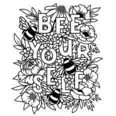 be yourself floral coloring page