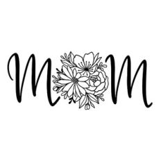 handlettered mom with flowers