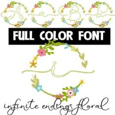 infinite endings floral color font