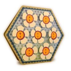 flowers seven stitched hexagon card