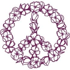 peace sign with flowers