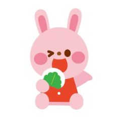 rabbit eating kashiwamochi