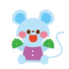 mouse eating kashiwamochi
