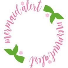 mermaid alert circle vinyl quote